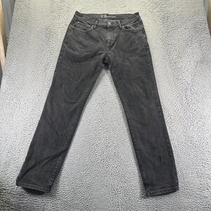 Mutual Weave Jeans Mens 34x32 Black Denim Cotton Tapered Leg Stretch Workwear